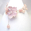 DKC ~ MOP Flower Lariat Necklace w/ Rose Quartz